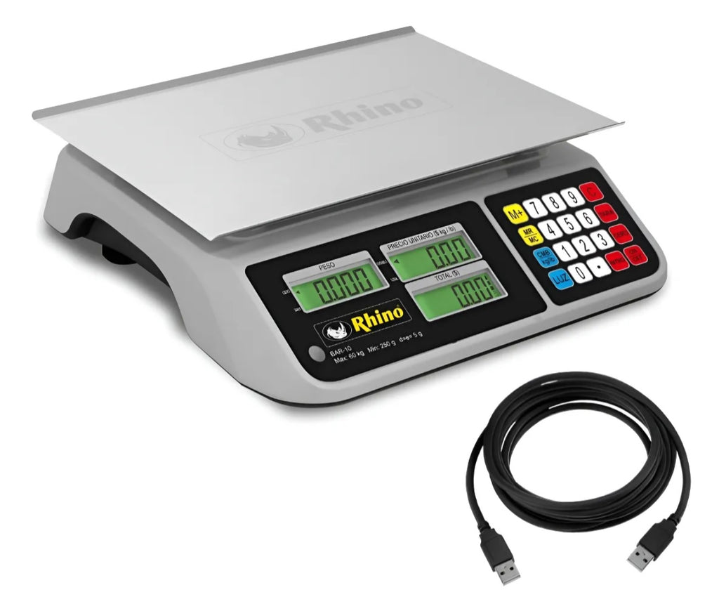 Báscula Digital 40kg Rhino Bar8 Rs Compatible con punto de venta