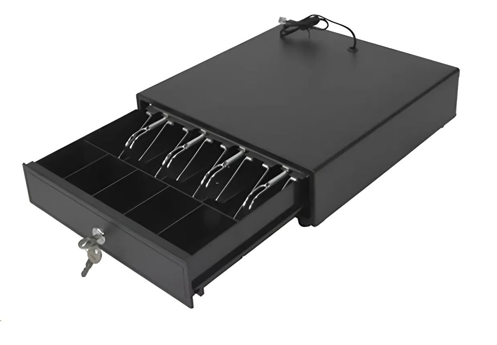 Cajon de dinero 4 Divisiones Billetes y 5 Monedas Negro POS Nuevo