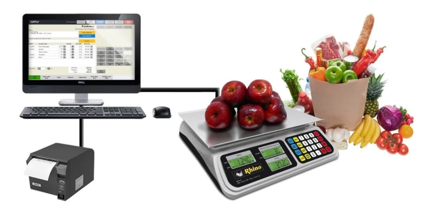 Báscula Digital 40kg Rhino Bar8 Rs Compatible con punto de venta